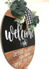 Welcome Sign Front for Door Decoration, 12 in Round Wood Wreaths Wall Hanging Outdoor, Farmhouse, Porch, for Spring Summer Fall All Seasons Holiday Christmas (Black)