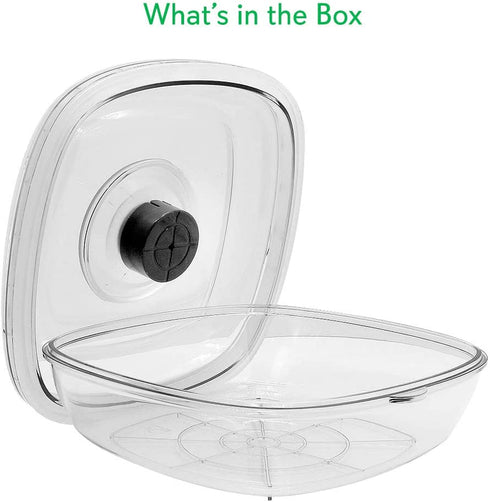 NutriChef Air Vacuum Seal Food Container - 1 Liter Capacity Kitchen Reusable Airtight Food Saver Sealer Storage Box Canister Meal Prep, Lunch, Bread, Cereal, Keeps Food Fresh Tasty - PKVSCN1L