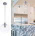 Modern Glass Globe Pendant Light 9.84 inch Chrome, Adjustable Edison Ceiling Pendant Light Fixtures for Kitchen Island Farmhouse Restaurants by Bewamf