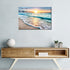TUMOVO Wall Art for Living Room White Beach Canvas Art Wall Decor Blue Sea Sunset Pictures Print on Canvas Natural Landscape Painting Seascape Modern Artwork Stretched Framed Ready to Hang - 12" x 18"