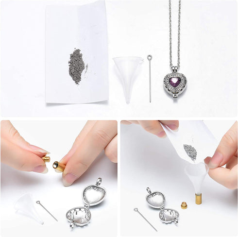 shajwo Cremation Jewelry Heart Urn Necklace for Ashes for Women Gilrs Mini Memorial Keepsake Birthstone Crystals Human Pet Ashes Pendant