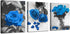 Ardemy Canvas Wall Art Blue Rose 3 Panels Flowers Pictures Prints Black and White Painting Modern Romantic Florals Framed Ready to Hang for Bathroom Bedroom Living Room Spa Kitchen Wall Decor
