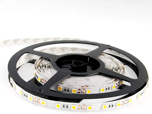 ABI Daylight White 6000K High Brightness Flexible LED Strip Light with AC Adapter, SMD 5050 LED Chips, 5 Meters / 16.4 FT Spool, 12VDC