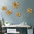 Flower Wall Decor 3D Resin Lotus Wall Hanging Decor Art Decor for Home Dedroom Living Room (Gold, L)