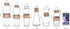 Jelofly Glass Vases Clear Flower Bud Vase in Differing Unique Shapes Creative Rope Design - Set of 6