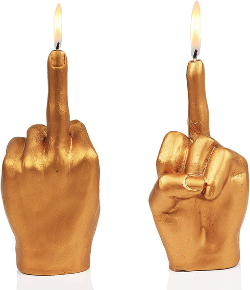Gute Middle Finger Candle - Hand Gesture FCK You Candle (Gold)