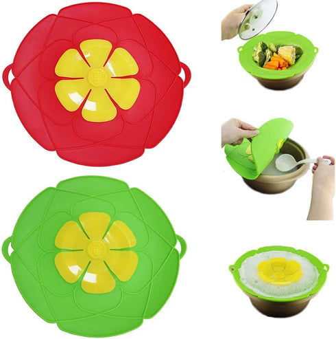 Pot Cover Spill Stopper Lid,2 Pcs,Boil Over Safeguard, Silicone Spill Stopper, Prevent Pot From Boiling Over, Multi-Function Kitchen Tool, (2, 11+10.24)