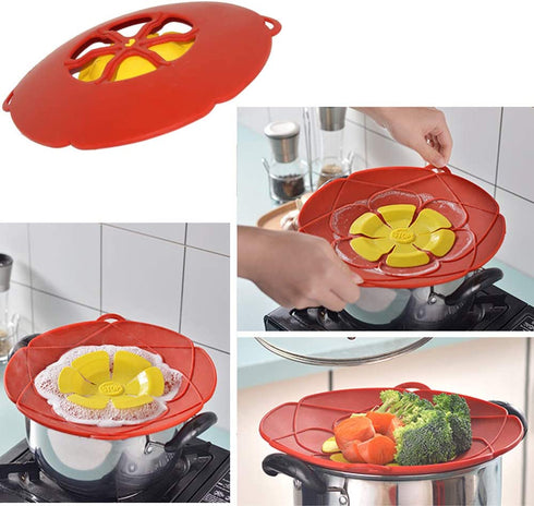 Pot Cover Spill Stopper Lid,2 Pcs,Boil Over Safeguard, Silicone Spill Stopper, Prevent Pot From Boiling Over, Multi-Function Kitchen Tool, (2, 11+10.24)