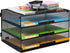COSYAWN Paper Letter Tray Organizer, 3 Tier Mesh File Tray Desktop Paper Sorter, Black