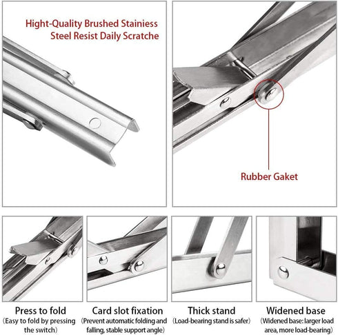 2 Foldable Shelf Brackets, Wall-Mounted DIY Desktop Desktop Triangle Bracket 8 inches, 12 inches,10 inches,16 inches,Thick Heavy-Duty Stainless Steel Foldable Bracket (10inches)