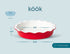 Pie Dish, by Kook, Round Pie Pan/Plate, Deep Dish, Ruffled Wave Edge, for Kitchen Cooking/Baking Dessert Dinner, 10-Inch Ceramic make, 42oz (Cherry)