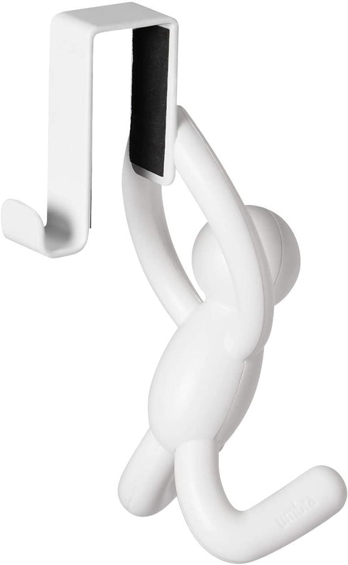 Umbra Buddy Space-Saving Over The Cabinet Storage Hooks, Kitchen and Bathroom Organizer, Set of 2, White, 2 Count