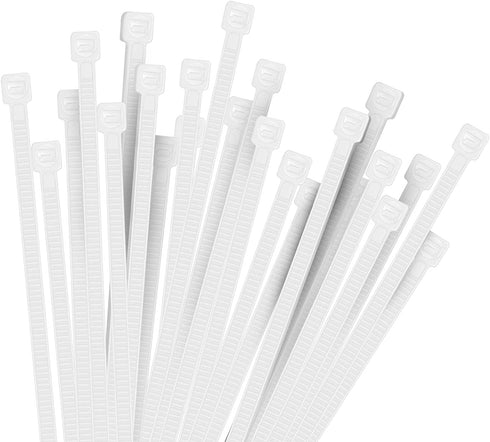 Hmrope 100pcs Cable Zip Ties White Heavy Duty 12 Inch, Premium Plastic Wire Ties Clear with 50 Pounds Tensile Strength, Self-Locking Nylon White Zip Ties for Indoor and Outdoor
