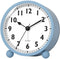 Kpin Silent Analog Alarm Clock with Night Light,Beep Sounds,Gentle Wake,Battery Operated,Easy Set (Blue, Small)