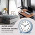 Kpin Silent Analog Alarm Clock with Night Light,Beep Sounds,Gentle Wake,Battery Operated,Easy Set (Blue, Small)