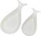 Fish Spoon Rest Ceramic for Kitchen Set of 2, White
