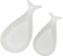 Fish Spoon Rest Ceramic for Kitchen Set of 2, White