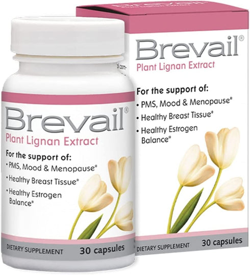 Barlean's Brevail Women's Health Supplement with Plant Lignan Extract - Non-GMO, Soy-Free, Vegan - 30 Capsules
