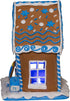 Kurt Adler 8" White and Blue Festive Hanukkah Gingerbread LED House Tabletop Decor