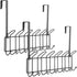Minggoo Coat Rack Wall Mounted Hook Rack Over The Door Hook Set of 2, Organizer 13 Hooks, Heavy-Duty Iron Wire Black