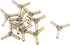 Quluxe 1/4 Inch Brass Hose Barb, 3-Way Y-Shaped Hose Fitting Intersection/Split Brass Water/Fuel/Air (Pack of 10)