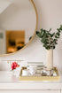 Vixdonos Decorative Mirror Tray Gold Serving Tray Bathrooom Vanity Tray for Makeup on Dresser or Coffee Table,16.2'' X 12.2" X 2''