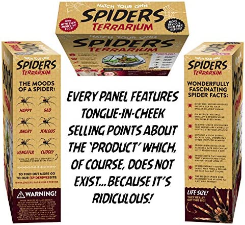 Seymour Butz Prank Gift Box Hatch Your Own Spider Terrarium - Perfect Gag Gift and Funny White Elephant Idea