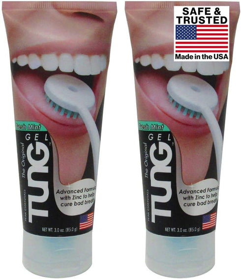 Peak Essentials | The Original Tung Gel | Premium | Tongue Cleaner | Odor Eliminator | Fight Bad Breath | Fresh Mint | BPA Free | Made in America | (2 Count)