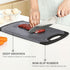 Plastic Cutting Board, 3 Pieces Dishwasher Safe Cutting Boards with Juice Grooves, Easy Grip Handle, Non-Slip, with Grinding Area for Grinding Garlic and Ginger