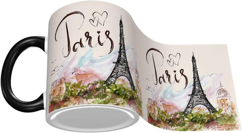 Paris Eiffel Tower Coffee Mug Funny Ceramic Tea Cup with Box Mugs for Office&Home Women Men Gift 11 OZ