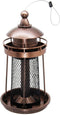 Twinkle Star Wild Bird Feeder Hanging for Garden Yard Outside Decoration, Panorama Gazebo Birdfeeder, Lighthouse Shaped (Copper Red)