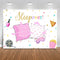 Mocsicka Sleepover Party Backdrop Sleepover Pajamas Pillow Fight Pink Girl Party Decorations Slumber Party Banner Photography Background Cake Table Studio Props (7x5ft)