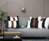JASEN Set of 2 Faux Leather and Linen Lumbar Pillow Covers 12x20 Inch Black and White Modern Farmhouse Rectangular Accent Cushion Covers for Couch Sofa