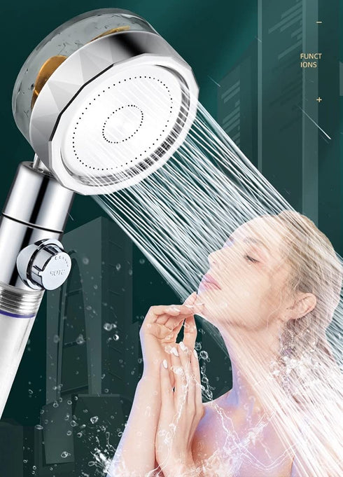 PXLYWLTZL Turbo Propeller Driven Shower Head?High-pressure shower head with 2 filter,1 Hose,1 holder and Adjustable switch?Handheld Turbocharged turbo fan shower head 360 Degrees Rotating
