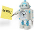 Betus Non-Ticking Robot Alarm Clock Stainless Metal - Wake-up Clock with Flashing Eye Lights and Hand Clip (White)