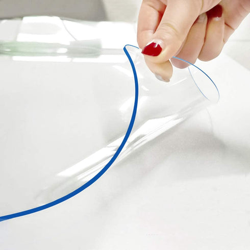 Square Tablecloth Protector 24 x 24 Inch Clear Desk Cover Protector 1.5 mm Thick Plastic Table Pad Mat Wooden Table Protector Desk Protector for End Table Night Stand Tea Table Kids and Student Desk