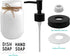 White Mason Jar Dish and Hand Soap Dispenser, 16 Ounce Glass Mason Jar with Black Plastic Pump and Stainless Steel Lid, Farmhouse Decor Rustic Kitchen Bathroom Accessories