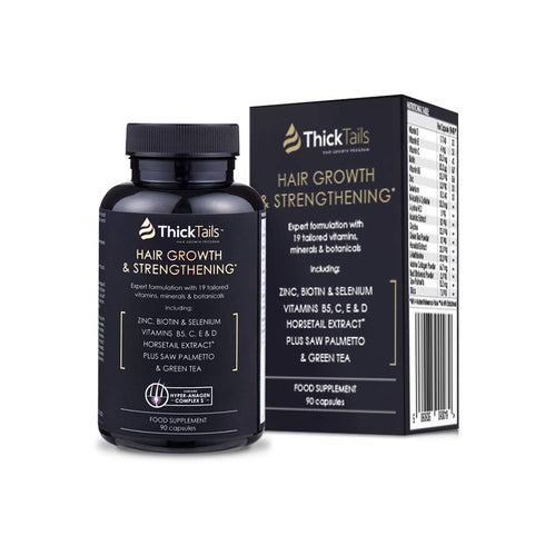 ThickTails Hair Growth Vitamins Pills - For Women With Thinning Hair Due to Menopause & Stress. Natural Hair Growth Formula. Regrowth. With Biotin Saw Palmetto Horsetail. DHT Blocking. 1 Month Supply