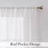 Central Park White Semi Sheer Window Curtain Panels Linen Texture Solid Window Treatment Sets Drape Pairs Rod Pocket Curtains for Living and Bedroom Farmhouse 63 inches Long, 2 Panels