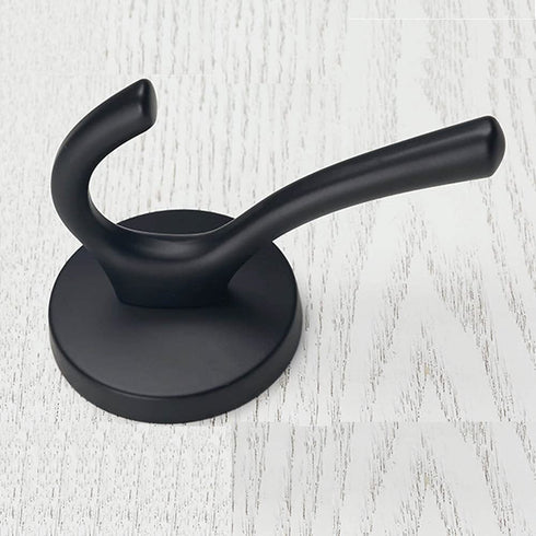 Mellewell Double Robe Hook 4-1/5'' Height Heavy Duty Towel Coat Hooks Wall Mounted Matte Black, 2 Pack, 09001D