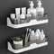 Shower Caddy Wall Mounted 2 Pack Bathroom Organizer Shelves Adhesive Hooks 2PCS (+2PCS Backup), Shower Organiser Corner Bathtub Storage Basket Rack Shelf Bath Holder No Drilling Kitchen Spice Rack