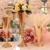 Set of 2 Tabletop Metal Wedding Flower Trumpet Vase Wedding Centerpiece Flower Vase for Wedding Event Decoration Living Decor Party Decor (Gold, 2—M)