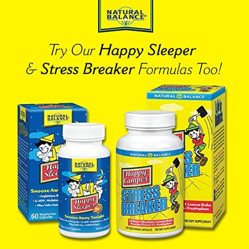 Natural Balance Happy Camper | Feel-Good Mood Support and Relaxation Supplement with Kava Kava (120 Count)