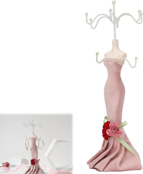 ZJchao Jewelry Display Stand, Dress Fashionable Human Model Bracket Metal Earrings Rack Jewelry Storage Stand Organizer Tower Holder Decor for Women