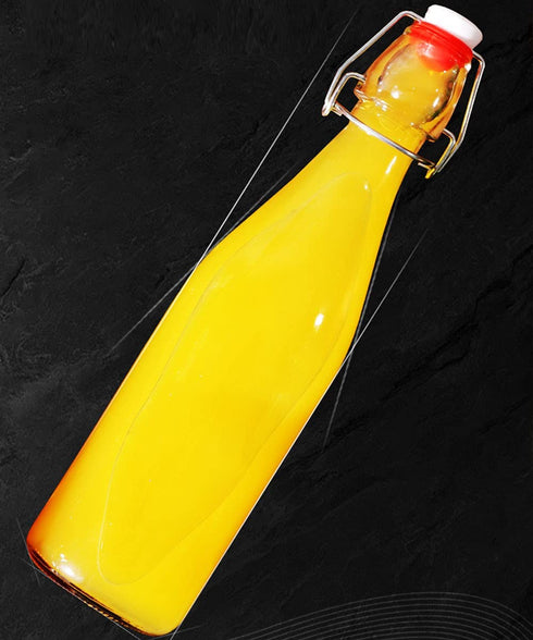 XZF Swing Top Clear Glass Bottles Brewing Bottles 500 ml 16 fl. oz. Flip Top Bottles Great for Oil Vinegar Beverages Homemade Juices Kombucha Water Beer Set of 6, XZF001