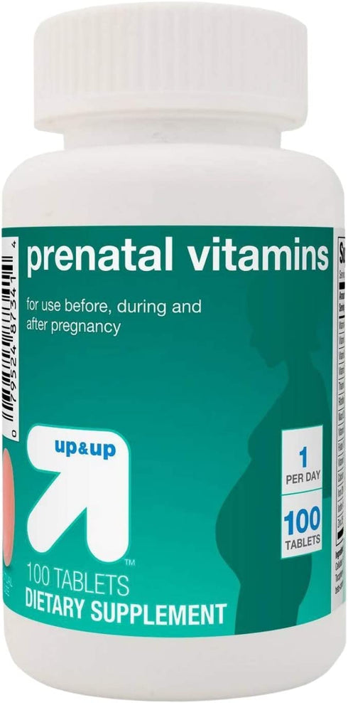 Up & Up Prenatal Vitamins Dietary Supplement, Compare to Stuart Prenatal, 100 Tablets
