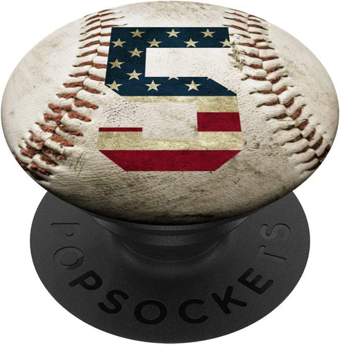 Baseball number 5 with American USA flag phone stand PopSockets PopGrip: Swappable Grip for Phones & Tablets