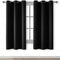 Rutterllow Blackout Curtains for Bedroom, Thermal Insulated Room Darkening Curtains 2 Panels for Living Room, Grommet Top (42x72 Inch, Black)