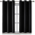 Rutterllow Blackout Curtains for Bedroom, Thermal Insulated Room Darkening Curtains 2 Panels for Living Room, Grommet Top (38x45 Inch, Black)