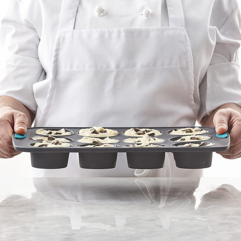 Trudeau 12 Structured Silicone Muffin pan, Cup, Tropical (05115197TG)